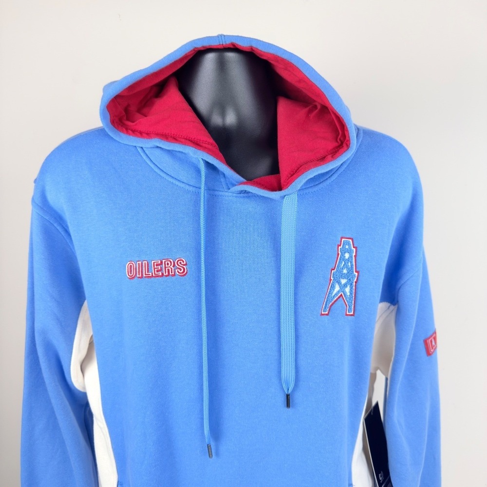 Ultra Game NFL Houston Oilers Hoodie Mens XXL 2XL Blue‎ Retro Fleece New $85